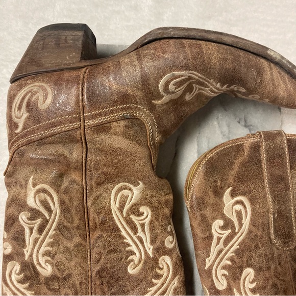 SOLD     Corral Cowboy Cowgirl Boots Sz 9 Honey Cortez Embroidered Tan Brown - Picture 11 of 15